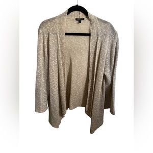 Eileen Fisher women open front cardigan cream linen/cotton size Large